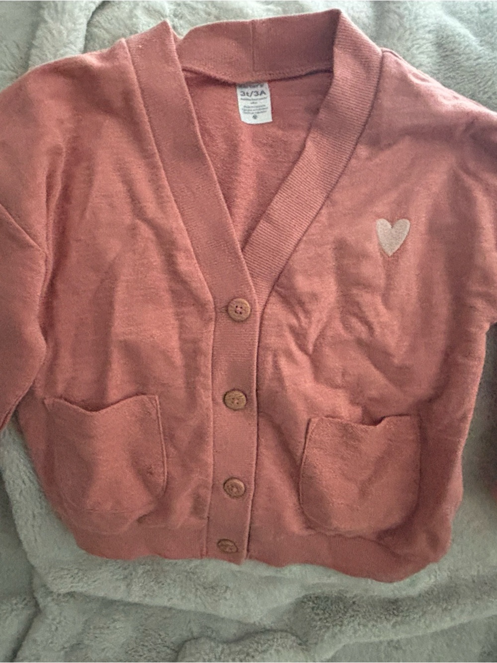 Carter's Pink Heart Pocket Cardigan Sweater